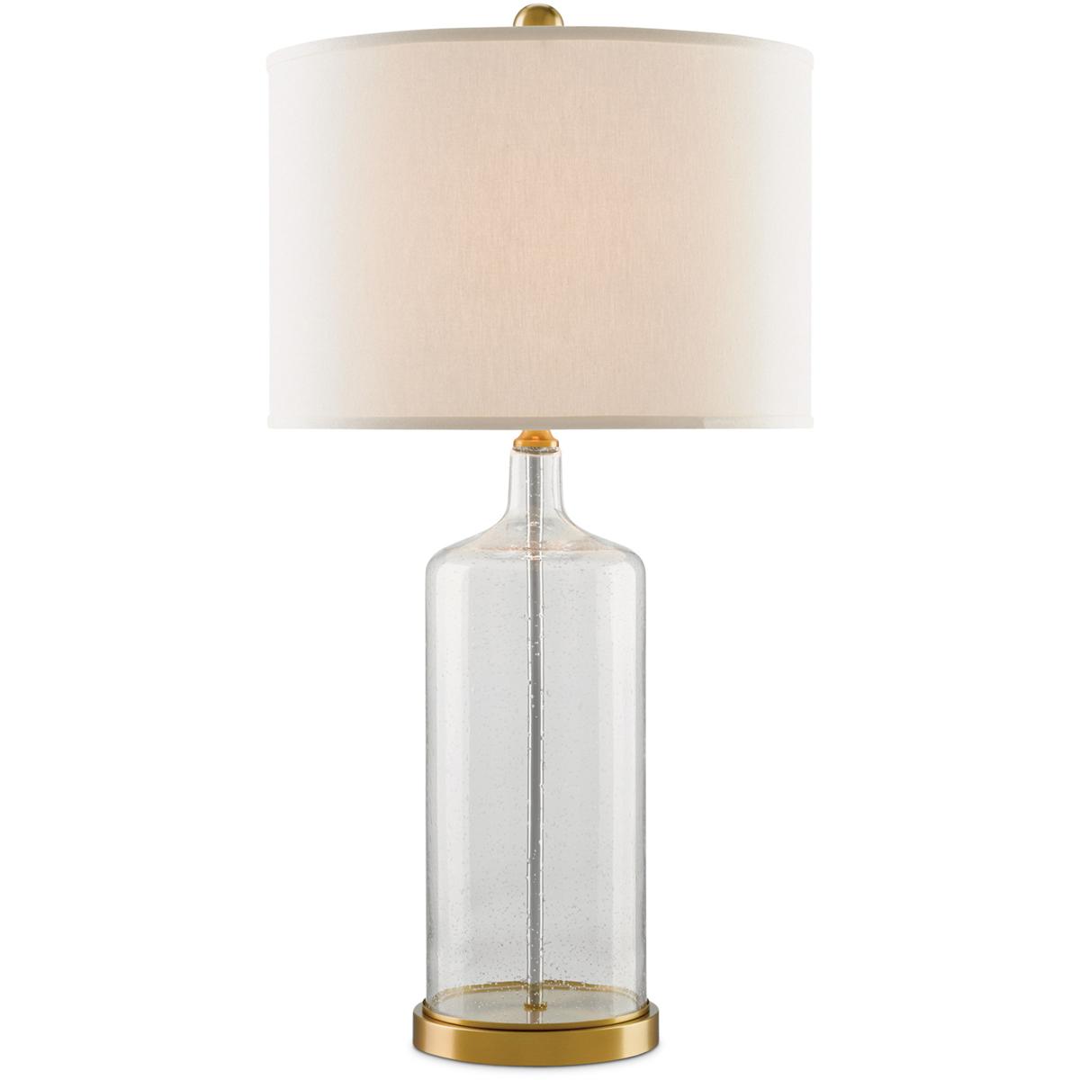 Currey & Company 6510 Hazel 31 inch 150 watt Clear and Brass Table Lamp Portable Light